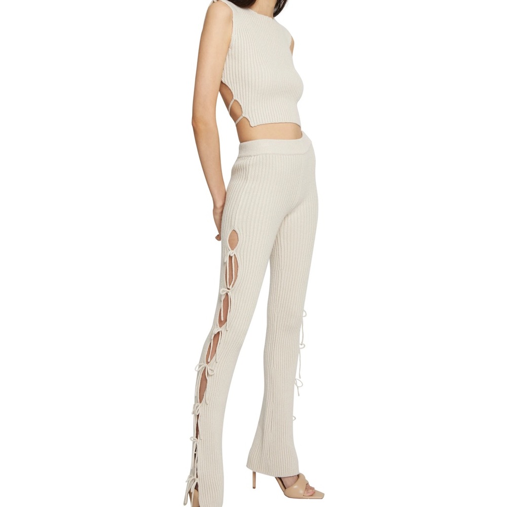 SOLD Danielle Guizio Rib Knit Tie Pants & Tank